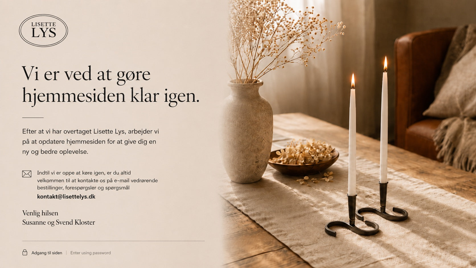 Lisette Lys V1 – vi er ved at gøre hjemmesiden klar igen